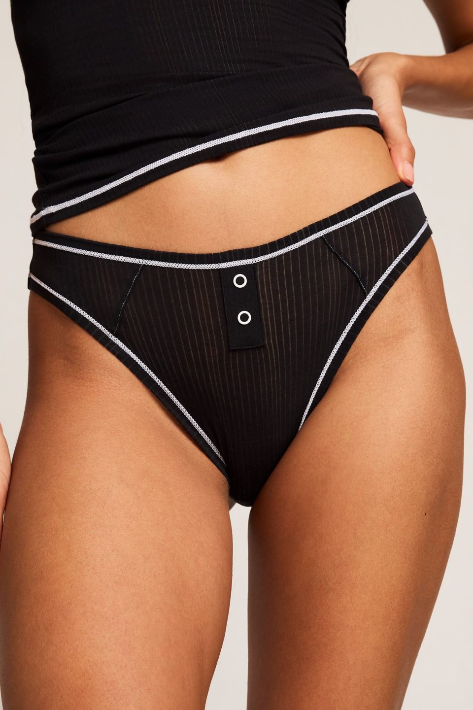 Whipped French Cut Brief in Black + White